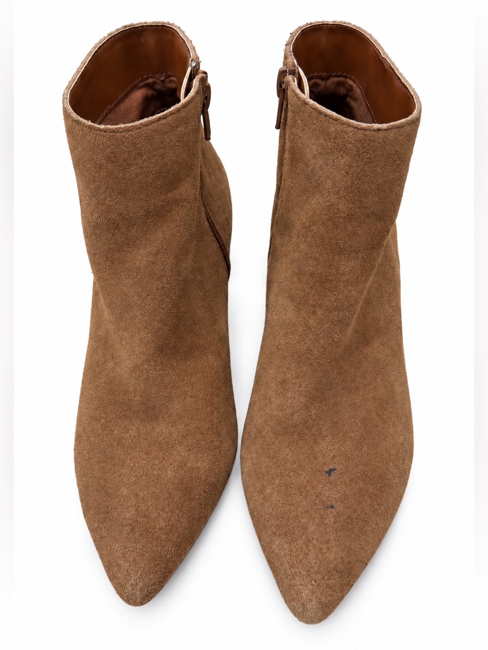 Kensie Tan Chestnut Suede Pointed Toe Ankle Booties Size 7